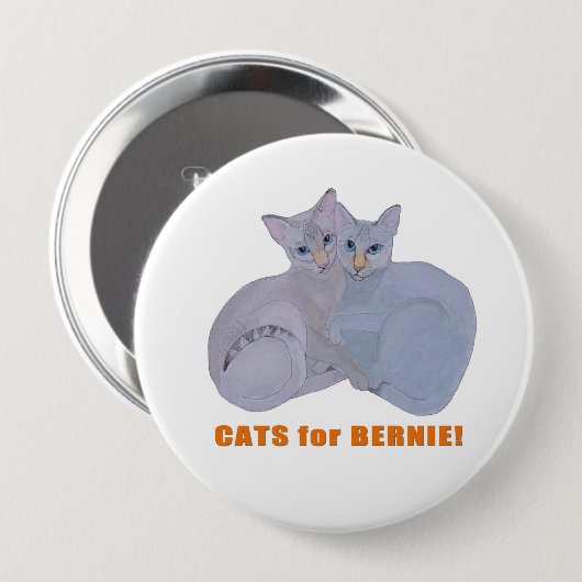 Katzen für Bernie! Button (Vorne & Hinten)
