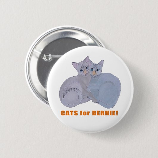 Katzen für Bernie! Button (Vorne & Hinten)