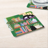 Katzen für Buchhandlungen Rechteckiger Pappuntersetzer (angewinkelt)