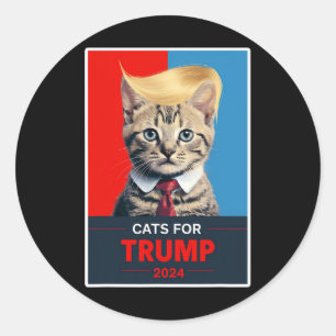 Katzen für die Wahl Trumps 2024 1 Runder Aufkleber