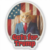 Katzen für Donald Trump 2024 Decal Bumper Aufkleber (Vorderseite)