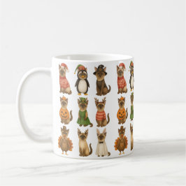 Katzen für Feiertage Halloween Valentinstag Xmas Kaffeetasse