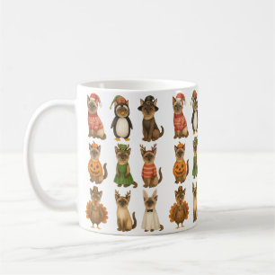 Katzen für Feiertage Halloween Valentinstag Xmas Kaffeetasse