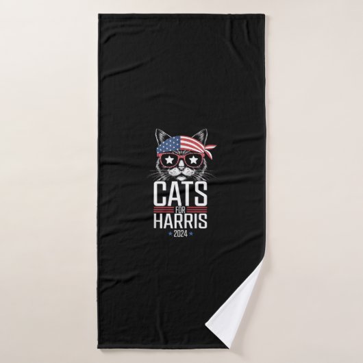 Katzen für Harris 2024 - Kamala Harris für Präside Badehandtuch (Badehandtuch)