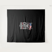 Katzen für Harris 2024 - Kamala Harris für Präside Wandteppich (Vorderseite (Horizontal))