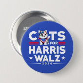 Katzen für Harris Walz Wahlkampf 2024 Button (Vorne & Hinten)