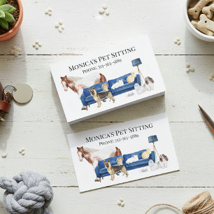 Katzen für Haustiere Schulung für Wasserfarben Visitenkarte