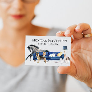 Katzen für Haustiere Schulung für Wasserfarben Visitenkarte