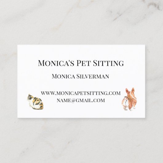 Katzen für Haustiere Schulung für Wasserfarben Visitenkarte (Rückseite)