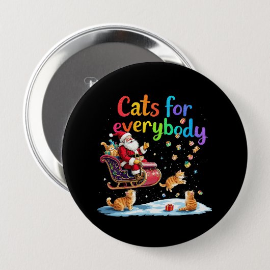 Katzen für jeden hässlich Weihnachtsgeschmack Button (Vorne & Hinten)