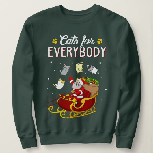 Katzen für jeden lustig hässlich Weihnachten Sweatshirt (Design vorne)
