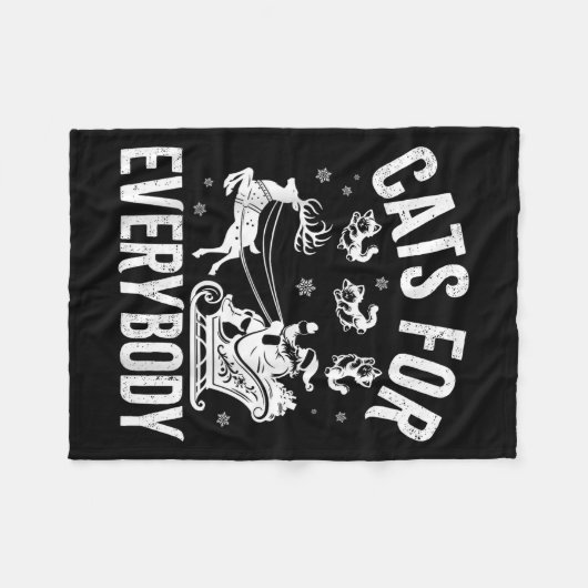 Katzen für jeden lustigen Weihnachtsmann Weihnacht Fleecedecke (Vorderseite (Horizontal))