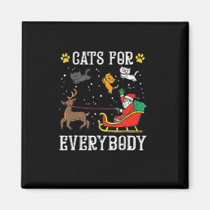 Katzen für jeden Santa Fun Männer Kinder Frauen Ch Magnet