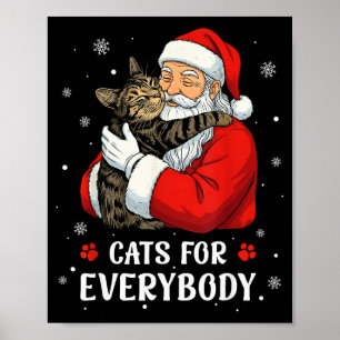 Katzen für jeden Santa Weihnachten Lustige Katze X Poster
