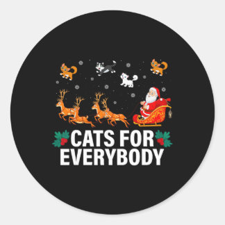 Katzen für jeden Weihnachts Cat Spaß Xmas Frauen S Runder Aufkleber