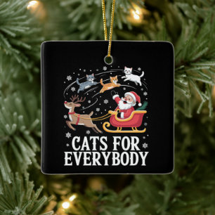 Katzen für jeden Weihnachtskatze Lustiger Xmas San Keramikornament