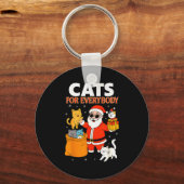 Katzen für jedermann Lustige Weihnachtskatze Xmas  Schlüsselanhänger (Vorderseite)