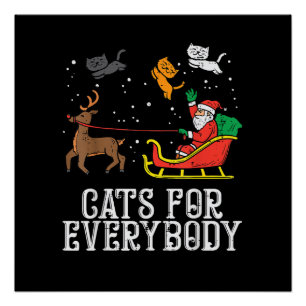 Katzen für jedermann Weihnachten Katze lustig Frau Poster