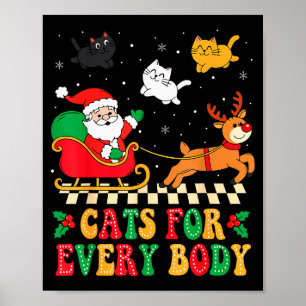 Katzen für jedermann Weihnachten Katze Lustiges Xm Poster