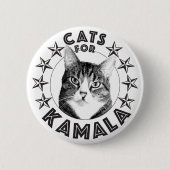 Katzen für KAMALA 2024 Button (Vorderseite)