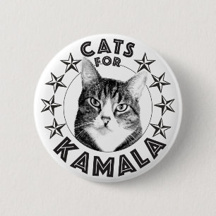 Katzen für KAMALA 2024 Button