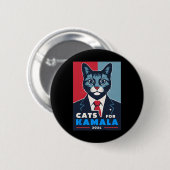 Katzen für Kamala Harris 2024 Präsident Button (Vorne & Hinten)