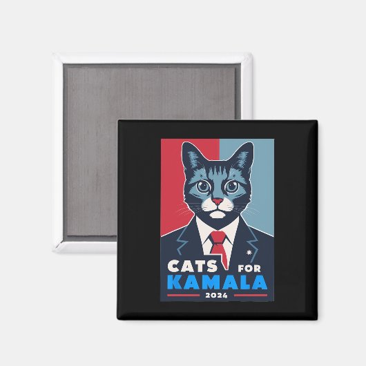 Katzen für Kamala Harris 2024 Präsident Magnet (Vorderseite/Rückseite)