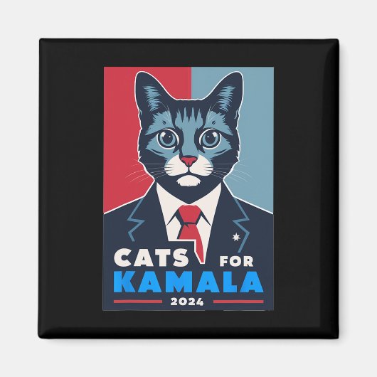 Katzen für Kamala Harris 2024 Präsident Magnet (Vorne)