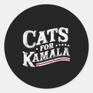 Katzen für Kamala Präsident Kamala-harris 2024 Kat Runder Aufkleber