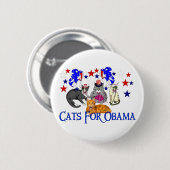 KATZEN FÜR OBAMA BUTTON (Vorne & Hinten)