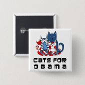 Katzen für Obama Button (Vorne & Hinten)