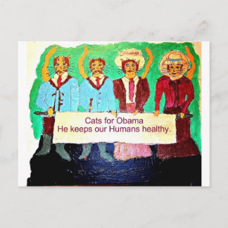 Katzen für Obama Postkarte