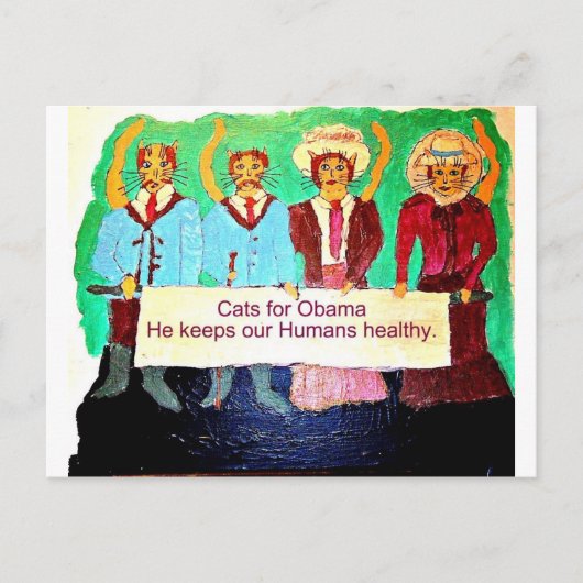 Katzen für Obama Postkarte (Vorderseite)
