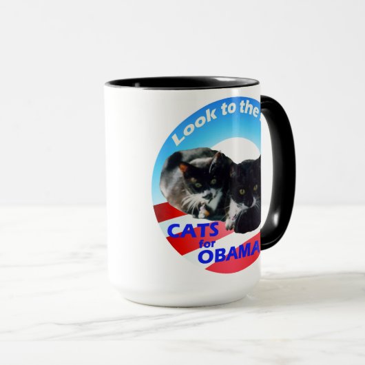Katzen für Obama-Tasse Tasse (VorderseiteRechts)