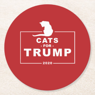 KATZEN FÜR TRUMP 2020 RUNDER PAPPUNTERSETZER