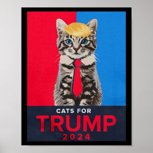 Katzen für Trump 2024 Funny T-Shirt für Vance Trum Poster