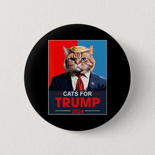 Katzen für Trump 2024 Funny Vote für Trump Katzen Button (Vorderseite)