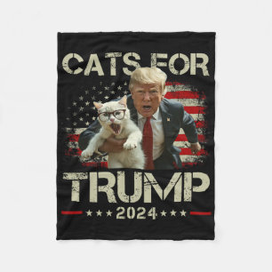 Katzen für Trump 2024 Lustig für Trump stimmen - K Fleecedecke