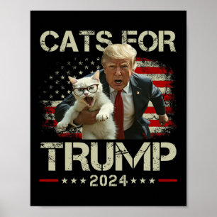 Katzen für Trump 2024 Lustig für Trump stimmen - K Poster