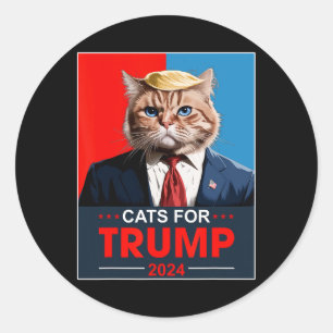Katzen für Trump 2024 Lustig stimmen für Trump Kat Runder Aufkleber
