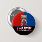 Katzen für Trump 2024 | Vance Trump Red Blue Button (Vorne & Hinten)