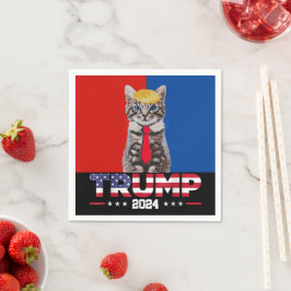 Katzen für Trump 2024 | Vance Trump Red Blue Serviette