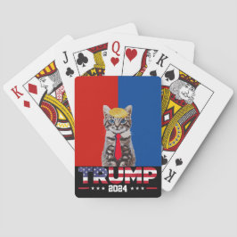 Katzen für Trump 2024 | Vance Trump Red Blue Spielkarten
