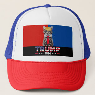 Katzen für Trump 2024   Vance Trump Red Blue Truckerkappe