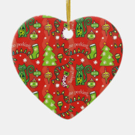 Katzen für Weihnachten Keramik Ornament