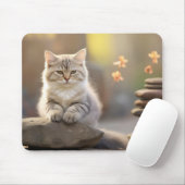Katzen Furry Pet Tier Ruhe Friedlich Mousepad (Mit Mouse)