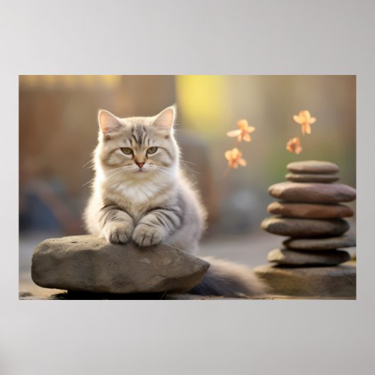 Katzen Furry Pet Tier Ruhe Friedlich Poster (Vorne)