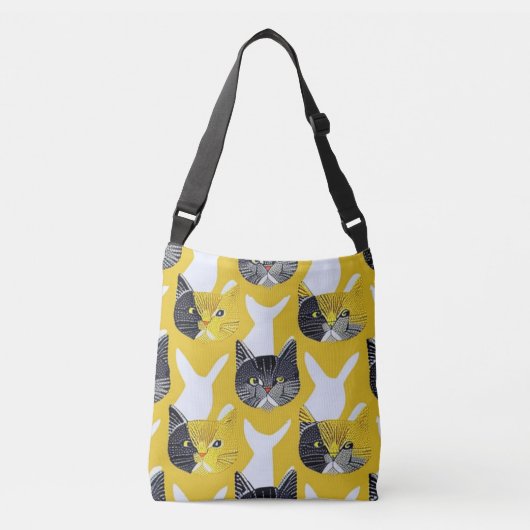 Katzen Galore Crossbody Bag Tragetaschen Mit Langen Trägern (Vorderseite)