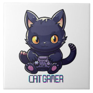 Katzen-Gamer Fliese
