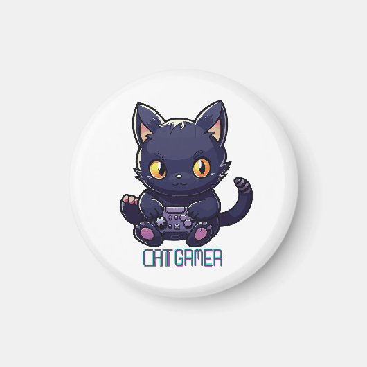 Katzen-Gamer Magnet (Vorne)